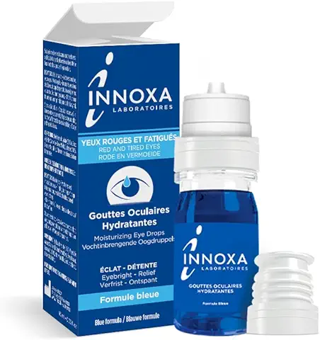INNOXA - Gotas Azules para Ojos Rojos - Colirio Hidratante - Blanquea e Hidrata los Ojos Secos y Cansados - Fórmula original - Estéril y sin conservantes - 10 ml