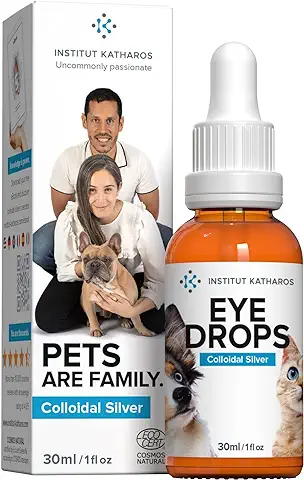 Institut Katharos Limpiador Ojos Perros y Gatos - Colirio 100% Natural contra Conjuntivitis - Limpiador Ocular Eficaz a Acción Rápida - Plata Coloidal 30ml