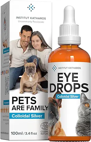 Institut Katharos Limpiador Ojos Perros y Gatos - Colirio 100% Natural Contra Conjuntivitis - Limpiador Ocular Eficaz a Acción Rápida - Plata Coloidal 100ml  