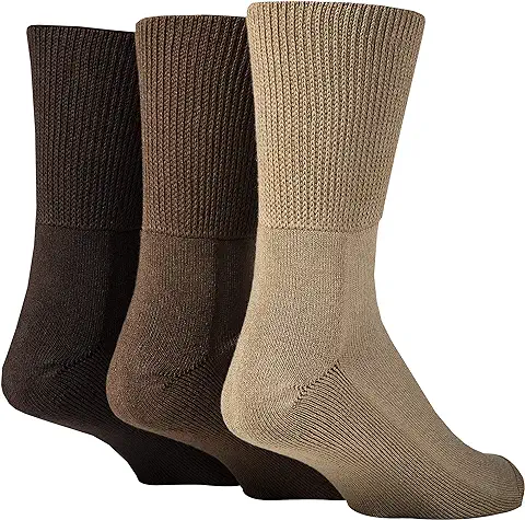 IOMI 3 Pares Hombre Mujer Calcetines de Bambu para Diabéticos | Calcetas Sin Elásticos Footnurse  