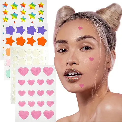 Irikdescia® 110 Parches Hidrocoloides, Estrellas, Nubes, Invisibles, para Proteger la piel (transparente, Multicolor, Multicolor)  