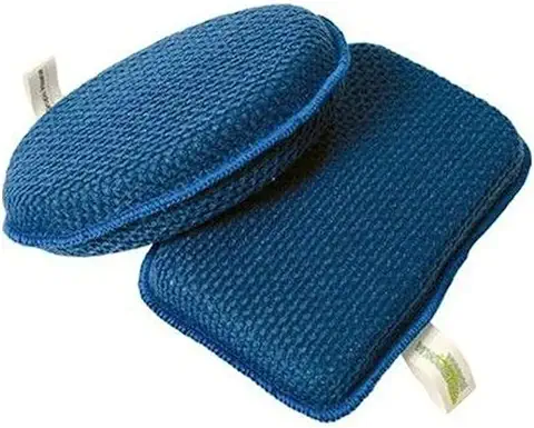 Irisana - Ecoesponja IR31X2 - Pack de 2 Unidades - Azul - 8 x 2,5 x 13 cm - Ecológica y Natural - Producto de Limpieza del Hogar - Estropajo de Cocina  