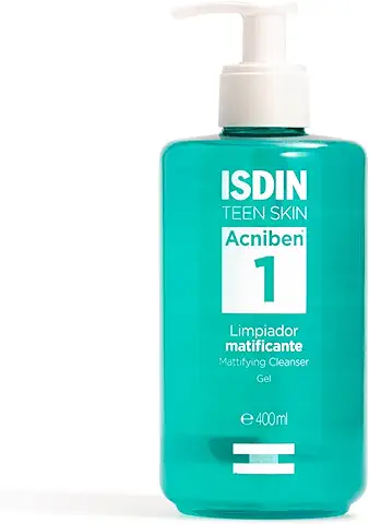 ISDIN ACNIBEN Paso 1 Gel Limpiador Matificante Facial con ácido Salicilico. Limpia la Piel Grasa de la cara en Profundidad. 400ml  