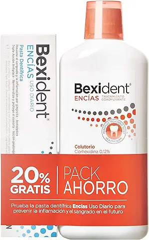 ISDIN Bexident Encías Tratamiento Coadyuvante Colutorio + Bexident Encías Uso Diario Pasta Dentífrica, Pack Ahorro 20% Gratis, Colutorio 500ml + Pasta 75ml  