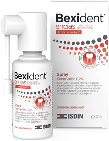 ISDIN Bexident Encías Tratamiento Coadyuvante Spray con Clorhexidina 0,2% + Pantenol, Coadyuvante en Gingivitis y Periodontitis con Acción Inmediata, 1 x 40ml  