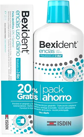 ISDIN Bexident Encías Uso Diario Pasta Dentífrica (125ml) y Colutorio (500ml) con CPC + Cymenol, Reduce el Sangrado y la Inflamación por Gingivitis en 2 Días, Pack Ahorro 20% Gratis  