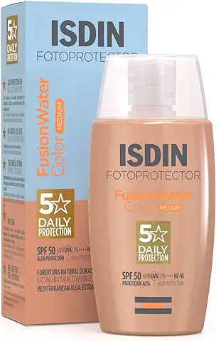 ISDIN Fotoprotector Fusion Water Color Medium - Protector Solar Facial Uso Diario, Textura Ultraligera, SPF 50, 50 ml (Paquete de 1)  