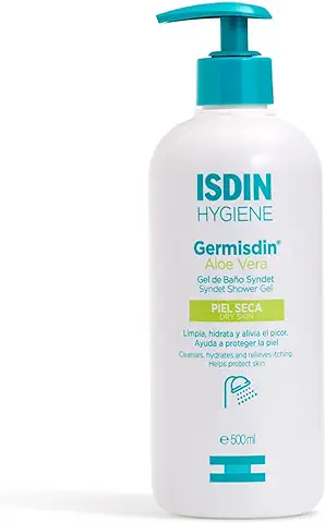 ISDIN Germisdin Aloe Vera Higiene Corporal y Manos, Gel de Baño Recomendado para Piel Seca, 500ml  