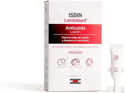 Isdin Lambdapil Loción Anticaída - Aumenta la Densidad de tu Cabello - 20 x 3 ml  
