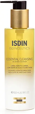Isdinceutics Essential Cleansing, Aceite Limpiador Facial Suave Y Ligero De Textura Oil-to-milk Con 85% De Ingredientes De Origen Natural, 200 Mililitro  