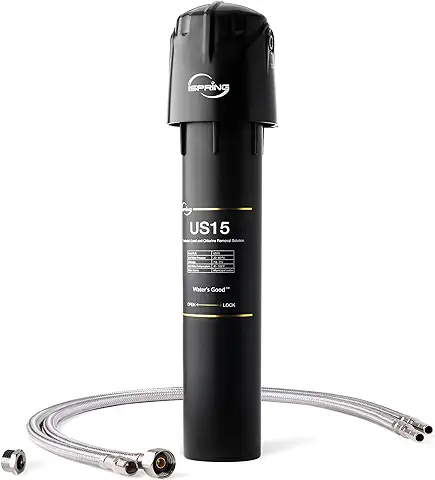 ISpring US15D Filtro de Agua de Conexión Directa Sin Fugas Bajo el Fregadero para la Cocina, RV, Apartamento, Fácil Instalación, Capacidad de 15k Galones, Reduce el Olor Cloro Metales Pesados  