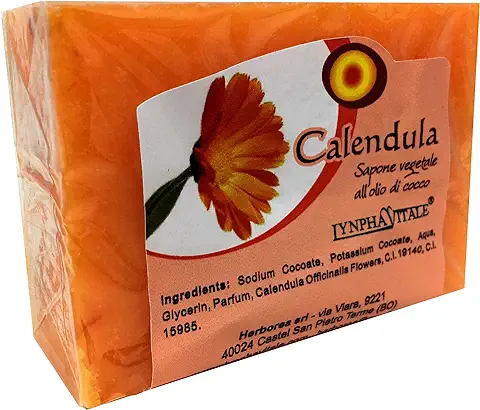 Jabón de Caléndula - Jabonería Artesanal - Jabones Elaborados en Frío - No Contienen Colorantes, Conservantes Químicos, Tensioactivos y Parabenos - 100% Natural  