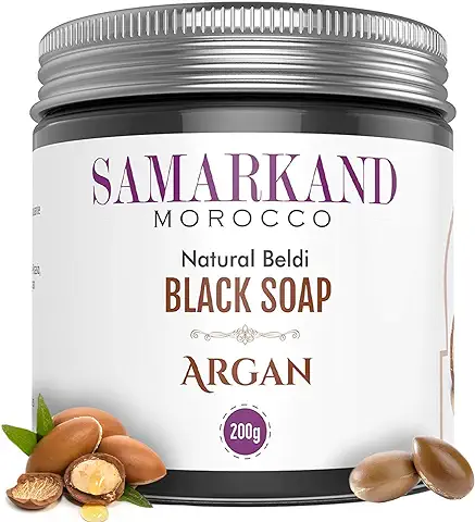 Jabón Negro Marroquí con Aceite de Argán Bio 100% Puro Natural Beldi para Hammam - El Original de Marruecos 200 gr  