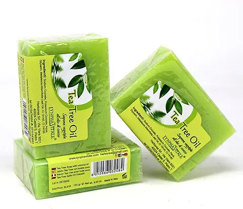 Jabón Vegetal Tea Tree Oil - Jabón de Árbol de Tè - 3 Piezas - 100% Natural - Elaborados en Frío - Método Artesanal Made in Italy  