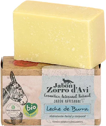 Jabón Zorro D’Avi Jabón Natural Ecológico de Leche de Burra Hidratante y Nutritivo - 120 gr  