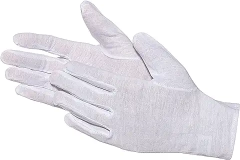 Jah 1092 Oekotex - Guantes de Algodón (12 Pares, Finos), Color Blanco  