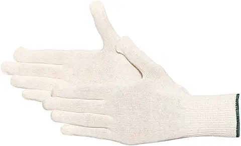 Jah 2183 - Guantes de Punto de Algodón, Color Crudo, Talla 8, 24 Unidades  