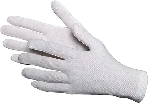 Jah 2210 Oekotex - Guantes de Algodón (12 Pares, peso Medio, sin Pelusas, Talla 10)  