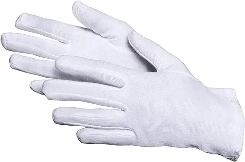 Jah Oekotex 561 - Guantes de Algodón (12 Pares, Talla 12), Color Blanco  