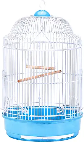 Jaula para Pájaros con Comederos, Palos Jaulas Pájaros Alta Redonda Jaula Agapornis 33X33X56.5CM Aleatorio(396)  
