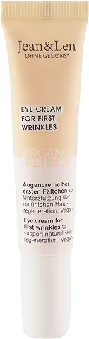 Jean & Len Crema Regeneradora Contorno de Ojos Aceite de Argán y Retinol, para las Primeras Arrugas, Fortalece el Contorno de ojos Sensible, sin Parabenos ni Siliconas, Vegana, 15 ml  