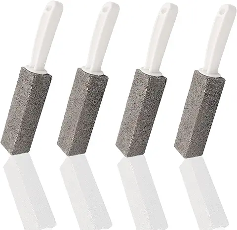 Jingzhan 4 Piezas Bloque para Limpieza de WC, Piedra Pómez de Limpieza con Asa, Piedra de Limpieza de Pómez Natural, para Limpieza Plato/Olla/Rust/Parrilla/Cuidado de Los Pies, Grano Fino  