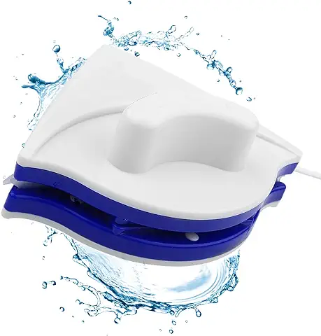 Jinpojun Limpia Cristales Magnético,Double Side Window Magnetic Cleaner,Limpiador Magnético de Ventanas,Profesional,Apto para Ventana de Vidrio de una Capa de 3-8 Mm(Azul,01)  