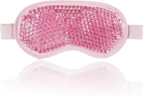 Jinpojun Máscara de Gel para Ojos,Antifaz Gel Frío Ojos,Paquete de Ojos de Gel Reutilizable,para Ojos Hinchados,Migrañas,Ojeras(Rosa)  