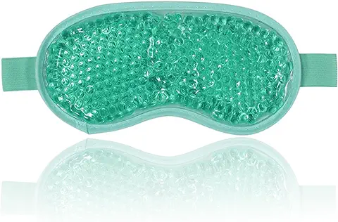 Jinpojun Máscara de Gel para Ojos,Antifaz Gel Frío Ojos,Paquete de Ojos de Gel Reutilizable,para Ojos Hinchados,Migrañas,Ojeras(Verde)  