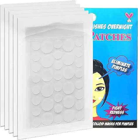 Jinpojun Parches para Acné,180 Piezas Invisibles Hidrocoloides Absorbentes Parches de Acné,Tratamiento Facial Antiacné,Transpirable Parches Absorbentes Parches de Acné(12 mm/8 mm)  