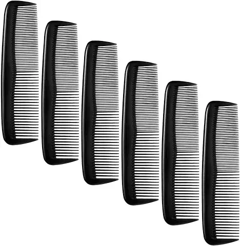 Jitnga Peine-Guía De 6 Piezas, Peine De Peinado Dde Dientes Finos Y Gruesos, Peine De Bolsillo Práctico Y Resistente Con 2 Dientes Finos Y Gruesos, Compacto Para Hombres, Mujeres (Negro)  