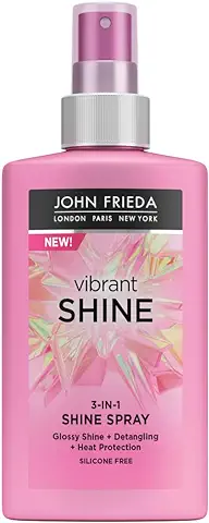 John Frieda Vibrant Shine Weightless Detangling Heat Protection 3-in-1 Spray 150ml, White  