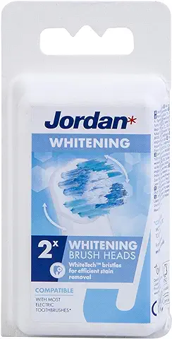 Jordan ® | Cabezal de Repuesto para Cepillo de Dientes Eléctrico con Tecnología Oscilante y Giratoria | Cabezal para Efecto Blanqueador en los Dientes | Compatible con Oral B | Pack 2 Unidades  