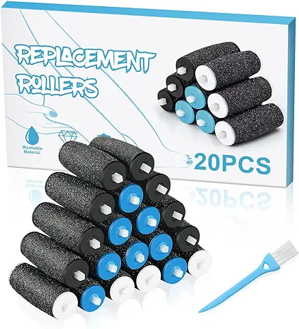 Jorest [10/20 Piezas] Recambio Compatible con Scholl Velvet Smooth,3 Tipos de Rugosidad, Rodillo Lima Pies Electronica, Pedicura Quita Dureza y Callos  