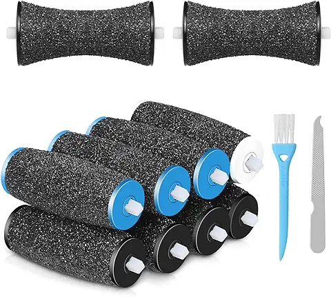 Jorest [5/10 Piezas] Rodillo Recambio Compatible con Scholl Velvet Smooth Lima Electrico Pies, 2 Formas y 3 Tipos de Rugosidad, Set Pedicura Quita Durezas y Callos