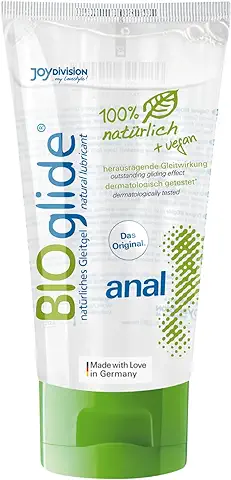 JOYDIVISION Original BIOglide anal gel Lubricante 80 ml I Lubricante 100% Natural y Vegano I Gel Lubricante Orgánico a base de agua apto para Condones de Látex I Lubricación a base de agua  