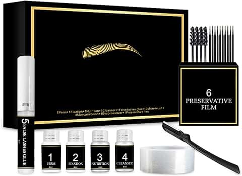 Joyeee 2 in 1 Lifting Pestañas Kit Profesional, Kit de Laminado de Cejas, Levantamiento de Pestañas y Cejas Nutritivo Seguro, Lash Lift Kit para Uso Doméstico de Salón  
