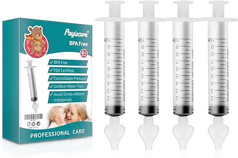 Juego de 4 Jeringas Nasales Reutilizables para Bebés Recién Nacidos, Aspirador Nasal bebe Aspirador Nasal Niños, Jeringas Nasales Profesionales con Silicona  