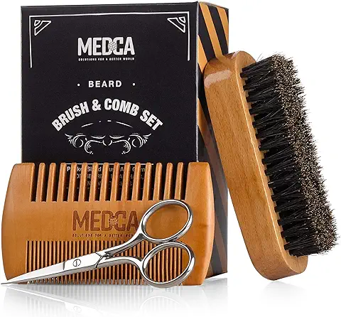 Juego de Barba de Madera y Peine para Hombres - Kit Perfecto para la Cabeza, Barba y Bigote  