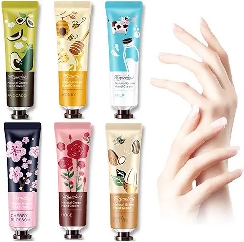 Juego de Cremas de Manos, Set de Regalo de Crema de Manos, Set de Cremas de Manos Mujer, Crema De Manos, Crema De Manos No Grasa, Crema Hidratante Para Manos, Crema de Manos Reparadora, 6 x 30g  