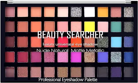 Juego de Paleta de Sombras de Maquillaje Profesional, Ahumado y Resaltado, 50 Colores, Desnudos Kits de Maquillaje de Sombra de ojos Neutra Cálida Altamente Pigmentada, T03  
