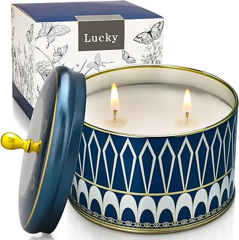 Juego de Velas de Navidad para Mujer Navideño Vela de Perfumadas Soja Aromáticas Grandes de 14.1oz de Doble Mecha Regalos de Cumpleaños Relajante para Hogar Duración de 50-65Horas,Helado de Vainilla  