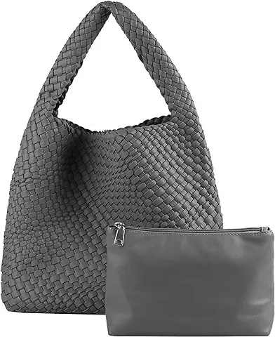 Jugsar Bolso de mano Tejido a mano de Cuero Vegano para Mujer, Bolso Bandolera de moda de gran Capacidad Bolso Clásico Bolso Casual Bolso de mano de Mujer Bolsa de Axilas con Monedero  