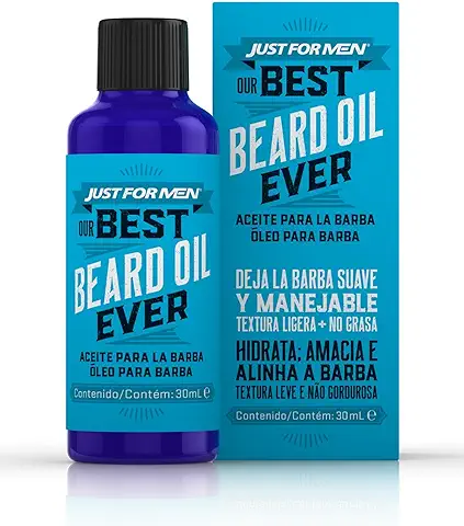 Just For Men Aceite Barba Hombre Con Jojoba Y Eucalipto, Efecto Hidratante No Graso Para Uso Diario, 30 ml  