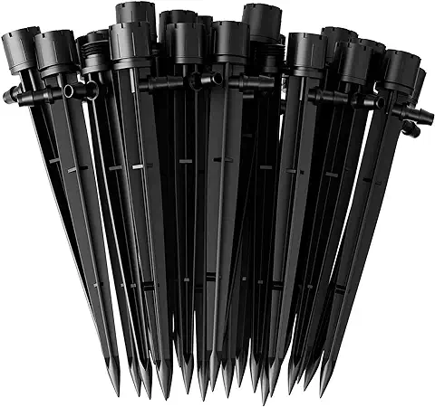 KAHEIGN 60 Piezas Goteros De Riego De Agua, 8 Agujeros Emisores De Goteo Ajustables Riego por Goteo De Micro Flujo Sistema De Riego De 360 Grados para Tubo De 4mm /7mm  
