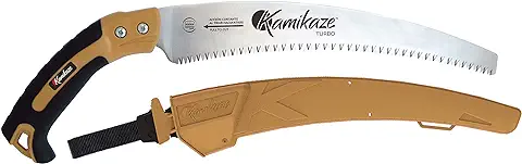 KAMIKAZE Serrucho de poda KM S-330 MAX. 80mm Ø. Incluye Funda. Acero SK-4. Dentado Japones. Serrucho Curvo. Sierra Podar. Fabricadas y Diseñadas en España  