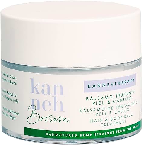 Kanneh Bossem Bálsamo para Piel y Cabello, Labial | Hidratante para Irritación de la Piel, Cicatrices, Picores, Tatuajes, Picaduras, Post-solar, como Crema de Manos con Aceite de Cáñamo, Miel y Jalea  