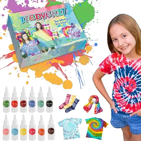 KARLOR Tie Dye Kit – 12 Colores Textiles Batik Colores Juego de Colores de tela Teñidos Resistentes al agua ropa Tinte tela Color para Teñir Textiles Batik Set para Camisas, Sudaderas con Capucha,  