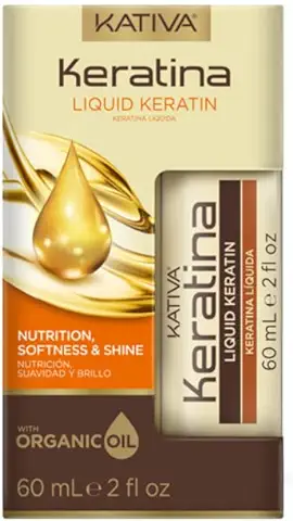 Kativa Keratina Líquida 60 ml | Aceite Revitalizador y Nutritivo | Reconstrucción, Suavidad y Brillo | Keratina Hidrolizada y Ceramidas | Cabellos Dañados  