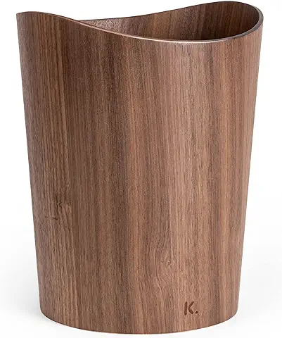 Kazai. Papelera Oficina Madera Auténtica Börje | Cubo Madera para Oficina, Habitación Infantil, Dormitorio y más | 9 Litros | Nogal  